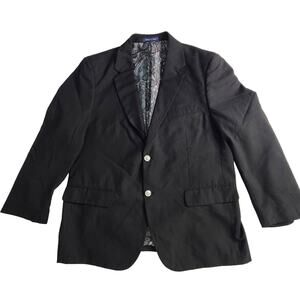 Alan Flusser Polyester Black Suit Jacket Sport Coat Men's 42S Preppy 2400
